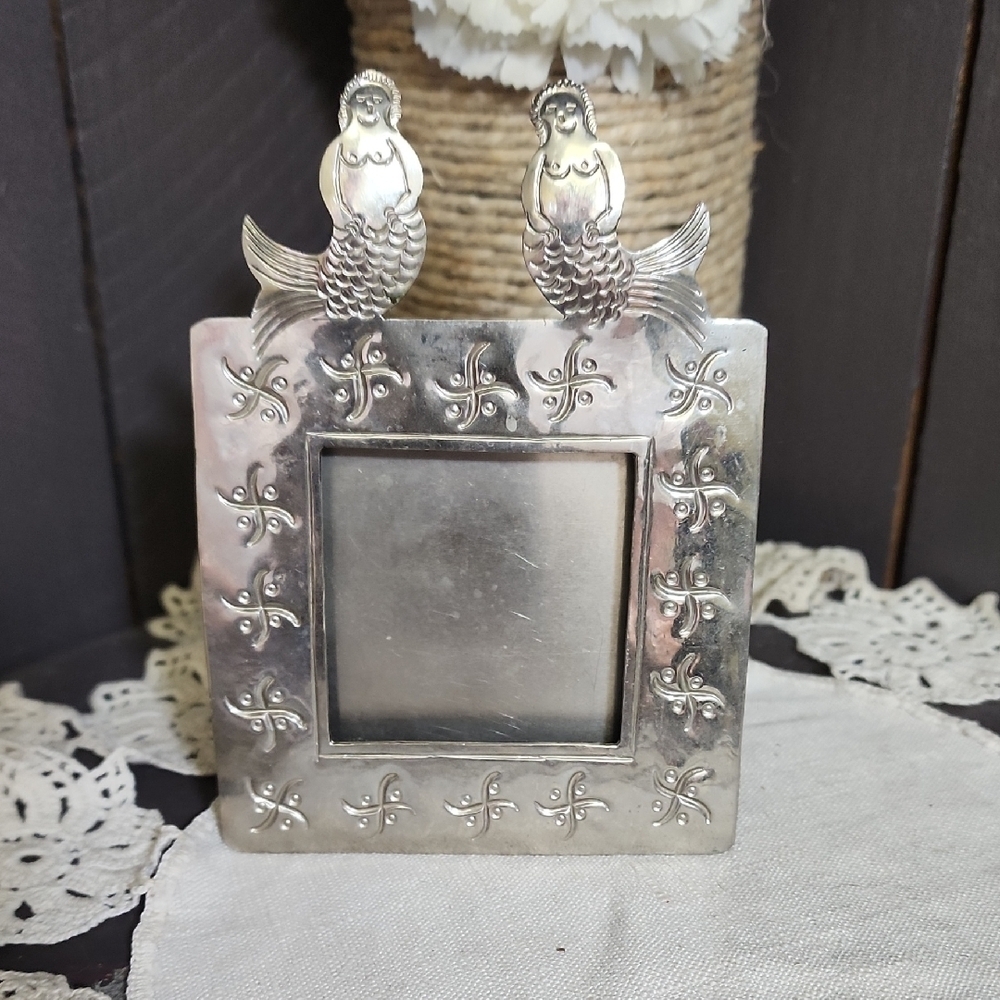 Elegant Silver Mermaid Picture Frame
